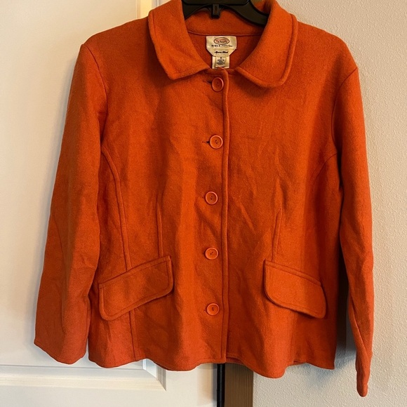 Talbots Jackets & Blazers - Vintage Talbots Wool & Alpha Orange Women's Pea Coat
